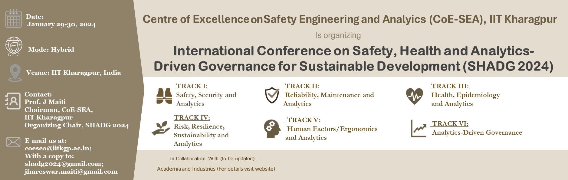 International Conference on 'Safety, Health and Analytics-Driven Governance for Sustainable Development (SHADG 2024)''